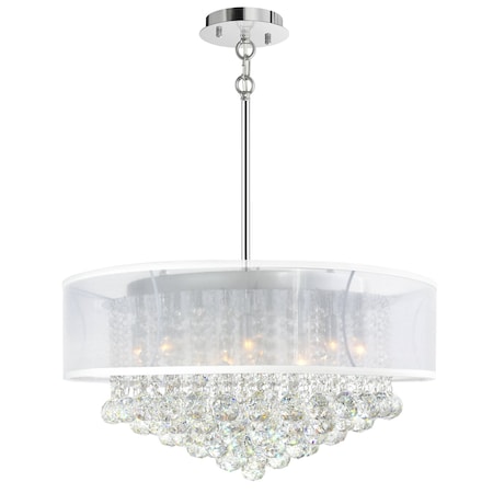 Cwi Lighting Radiant 12 Light Drum Shade Chandelier With Chrome Finish 5062P24C (Clear + W)